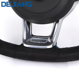 Volante de Alcántara con Franja Azul para Accesorios Volkswagen VW Golf 5 MK6/MK7/MK8 Jetta <span class=keywords><strong>Passat</strong></span> B8 Polo Tiguan GTI - Product Image 5