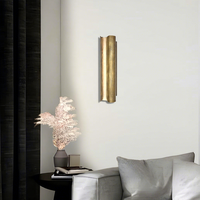 Lampu Dinding Desain Modern Spanyol dengan Kap Lampu Alabaster Alami untuk Villa, Hotel, Ruang Tamu, Lampu Dinding Interior Kuningan Antik Perunggu