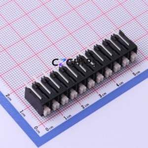 JL212V-50011B01 Spring Terminal Block Through hole Component (THT),P=5mm Connector 1x11P 5mm Black Through Hole - Product Image 1