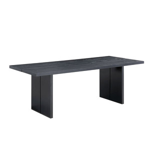 Mid-century Black <b>Solid</b> <b>Wood</b> White Ash Dining Table Seams Minimalist Workbench Conference Table Office <b>Desk</b> 2-Seater Wabi-sabi - Product Image 5