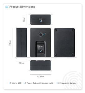 HFSecurity HF4000Plus <strong>Micro</strong>-<strong>USB</strong> Biometric <strong>Fingerprint</strong> <strong>Scanner</strong> Car Handle <strong>Fingerprint</strong> <strong>Scanner</strong> - Product Image 2