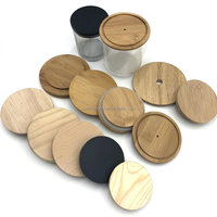 Tapa de bambú de madera cuadrada pulida personalizada de fábrica con sello de goma para tarros de almacenamiento Tapa de tarros de vidrio