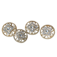 Haute qualité personnalisé Designer métal évidé pierres de cristal incrusté boutons couture tige bouton pour vêtements