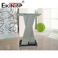 Ekintop Pupitre personnalisé pour église, pupitre de conférence en verre vert, podium pour église, concert, école