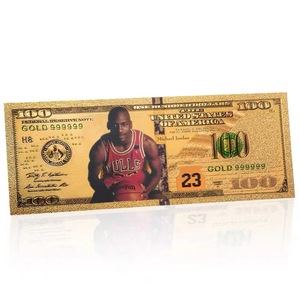 Billete <span class=keywords><strong>de</strong></span> Banco <span class=keywords><strong>de</strong></span> Oro Personalizado <span class=keywords><strong>de</strong></span> <span class=keywords><strong>Michael</strong></span> <span class=keywords><strong>Jordan</strong></span>, Billete <span class=keywords><strong>de</strong></span> 100 Dólares con Lámina <span class=keywords><strong>de</strong></span> Oro, Baloncesto <span class=keywords><strong>de</strong></span> los Chicago <span class=keywords><strong>Bulls</strong></span>, Vuelta <span class=keywords><strong>de</strong></span> la Pelota Icónica - Product Image 3