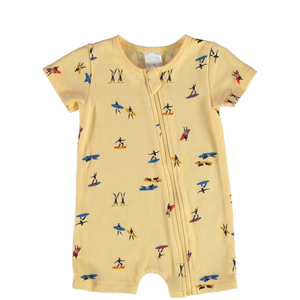 Pijama de Bambú Ecológico para Bebé, Mono de Una Pieza con Estampado Personalizado, Manga Corta, Cremallera YKK, Body Suave para Recién Nacido, Venta al por Mayor - Product Image 1