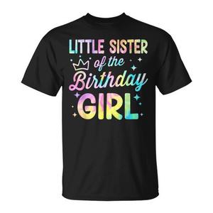 Camiseta Tie Dye para niñas, hermana pequeña de la cumpleañera, para fiestas - Product Image 1
