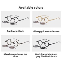 Monture optique ultra-petite rétro en titane avec clip solaire magnétique unisexe tendance hip-hop