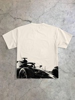 T-shirt décontracté à manches courtes avec imprimé silhouette de course, un cadeau élégant incontournable pour hommes et couples, personnalisable. F10