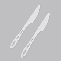 Ensemble de couverts professionnels en CPLA noir, blanc, jaune, biodégradable, compostable, en amidon de maïs, couteau, fourchette, cuillère pour service de traiteur