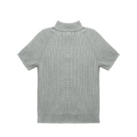 AiNear Großhandel Custom Logo Design Oem & Odm Luxus Kurzarm Mock Neck Einfarbiger Reiß verschluss Herren Baumwolle Strick T-Shirt Pullover