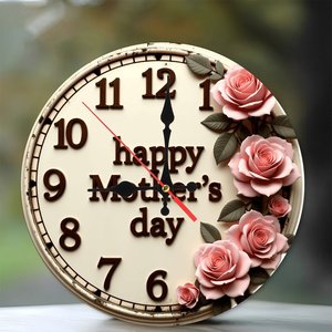 Round Wooden <b>Wall</b> <b>Clock</b> 25x25Cm <b>Silent</b> Natural Wood Panel Home Bedroom Study Decor - Product Image 1