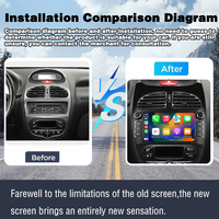 Navegador GPS WiFi de 7 Pulgadas para Peugeot 206 (2000-2008), Reproductor Multimedia, Audio Inalámbrico para Auto, Linux