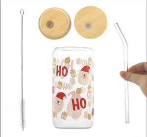 <span class=keywords><strong>Taza</strong></span> de cristal de diseño moderno de 16Oz, <span class=keywords><strong>taza</strong></span> de coque transparente y audaz con pajita de transferencia térmica esmerilada para beber en fiestas - Product Image 5