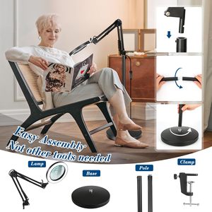 Lámpara <span class=keywords><strong>de</strong></span> pie con aumento 10X con luz ajustable cuello <span class=keywords><strong>de</strong></span> cisne LED lupa Luz <span class=keywords><strong>de</strong></span> pie para extensión <span class=keywords><strong>de</strong></span> pestañas manualidades lectura - Product Image 4