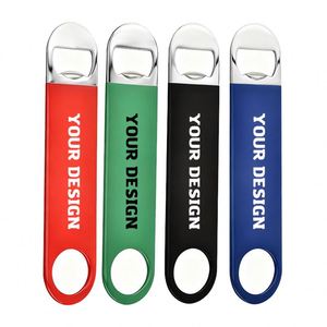 Personalized <b>Engraved</b> Leatherette Beer Party Favor Bartending <b>Tools</b> Stainless Steel Bottle Opener - Product Image 1