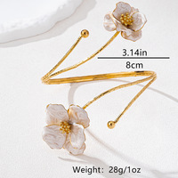 Bracelet de charme pour femmes, bracelet de bras à fleurs, bracelet de bras supérieur, bracelet ouvert pour filles