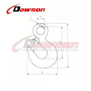 DS050 gancio di traino in acciaio al carbonio forgiato zincato per ancoraggio o trazione, ganci commerciali