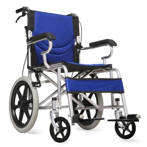 Venta de fábrica, neumáticos traseros de 12 ", silla de ruedas Manual portátil de aleación de aluminio, silla de ruedas plegable ligera para viajes - Product Image 6