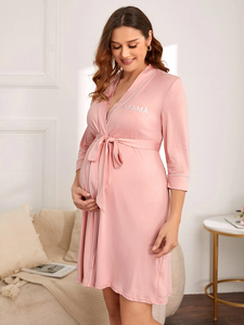<span class=keywords><strong>Enceinte</strong></span> personnalisé femmes allaitantes maman et moi <span class=keywords><strong>Robe</strong></span> Swaddle ensemble robes de maternité correspondant <span class=keywords><strong>Robe</strong></span> et couverture ensemble - Product Image 2