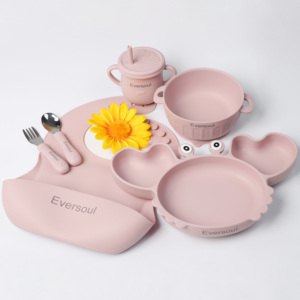 Es-pro OEM/ODM của nhà máy tùy chỉnh BPA-free Silicone Bộ đồ ăn bé trẻ em Quà Tặng sản phẩm trẻ sơ sinh Silicone bé ăn Bộ - Product Image 4