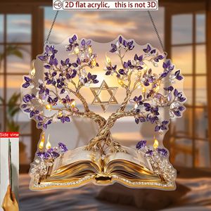 Élégante décoration d'arbre du Ramadan en acrylique avec base en forme de livre ouvert et embellissement étoile dorée pour une ambiance festive et spirituelle du Ramadan - Product Image 3