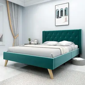 Juego de muebles de dormitorio de fácil instalación de Kainice, base de cama ajustable moderna, marco de cama doble, marco de cama king size