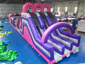 Parc de jeux gonflables géant en plein air, course géante, château gonflable géant, parcours d'obstacles fou, course Ninja 5k, parcours d'obstacles insensé à vendre - Product Image 4