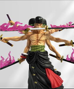 Figurines d'anime One Piece Roronoa Zoro, 2 styles, pouvoirs super-humains, posture debout, flux de neuf épées, ornements décoratifs, cadeau - Product Image 6