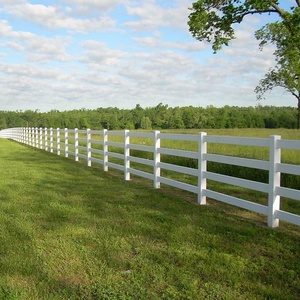 Panneaux de clôture pour chevaux <span class=keywords><strong>en</strong></span> <span class=keywords><strong>PVC</strong></span> <span class=keywords><strong>blanc</strong></span> à 3 rails, 1,22 m de haut x 2,44 m de large, écologiques, résistants aux intempéries, anti-UV, <span class=keywords><strong>kit</strong></span> de clôture pour ranch, pour enclos à chevaux, ferme - Product Image 2