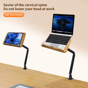 Soporte de Lectura Flotante de Madera Maciza con Abrazadera para <span class=keywords><strong>Escritorio</strong></span>, Soporte para Libros de Madera con Rotación de 360 Grados ° Soporte Giratorio para Portátil con Brazos de Aluminio para Niños - Product Image 2