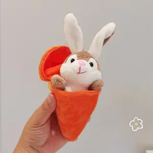 Cartoon Cute and Cute Carrot Rabbit Pendant Plush Toy Little Rabbit Doll Bag Pendant Doll Keychain