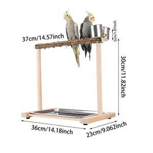 Jouets pour oiseaux, jouets écologiques de luxe pour perruches, calopsittes, jouets pour oiseaux, aire de jeux pour oiseaux, parc pour oiseaux, perchoir en bois pour perroquets, mangeoire, coupelles - Product Image 4