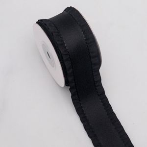 Cinta de poliéster al por mayor de 4 cm y 10 yardas con borde ondulado para decoración de regalos y centros de mesa - Product Image 2