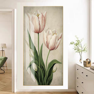 Decorazione della casa Poster arte da parete <span class=keywords><strong>con</strong></span> struttura in metallo fiore tulipano di cristallo di porcellana pittura di arte della parete pittura - Product Image 1