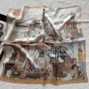 Alta calidad único barato personalizado cuadrado impreso satén poliéster seda bufanda Bandana - Product Image 3