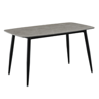 Table à manger en céramique à la mode Rectangle en céramique effet marbre haut avec pieds en métal pour la maison salle à manger Tables à manger