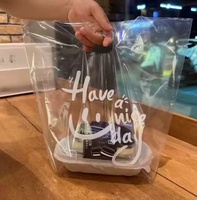 Sac de transport pour pâtisseries, sac d'emballage transparent pour boulangerie, sac en plastique pour plats à emporter