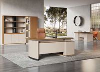 Bureau de direction ergonomique moderne en panneaux de bois de luxe, table de travail modulaire, résistant à l'eau, haute technologie, écologique