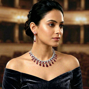 Parure de mariée certifiée plaqué argent pour femme, collier ras-du-cou, boucles d'oreilles pendantes, tikka, zircon ethnique, tendance, pour mariage et fiançailles - Product Image 1