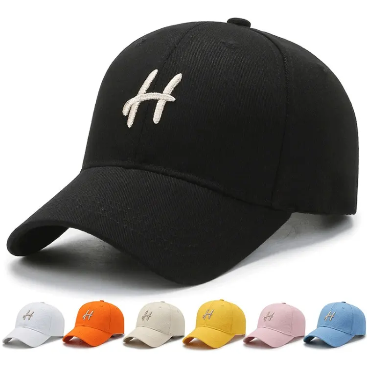 หมวกคอตตอนปักลาย6แผงหมวกเบสบอลสำหรับผู้ชายปักโลโก้ได้ตามต้องการ