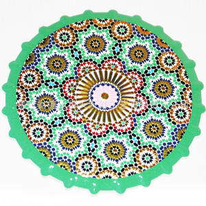 Mantel Individual Redondo de Cerámica Dehua con Diseño Floral, Mantel Individual para Mesa con Estampado en Relieve, Antideslizante y Resistente a las Manchas - Product Image 4