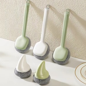 Brosse de nettoyage de casseroles en fil d'acier à long manche Hy-88 pour la vaisselle de cuisine et l'élimination des taches d'huile - Product Image 3