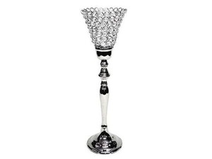 Elegant Silver Plated Aluminum Candelabra <b>Tall</b> Metal Shiny Finished Crystal Candle Holders <b>Lanterns</b> & Candle Jars on Sale - Product Image 5