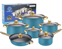 Ensemble de casseroles durables en acier inoxydable Batterie de cuisine en métal avec marmite à soupe et poêles à frire Ensembles de casseroles en métal