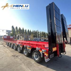 Semiremolque Lowboy de 8 ejes personalizable transporte 80 90 100 toneladas 17m largo extraíble 7m <span class=keywords><strong>semirremolque</strong></span> Lowboy para Kirguistán - Product Image 2