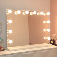 Espejo de tocador led hollywood, espejo de tocador inteligente iluminado para hotel, maquillaje