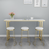 Ensemble de tabourets de bar en marbre haut de gamme, meubles de salle à manger modernes pour restaurant, avec pieds en métal pour salon, hôtel, vente chaude