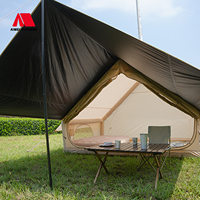 Tente gonflable avec auvent en caoutchouc noir de 6,3 mètres carrés, extensible, pour le camping en plein air, la protection solaire, les tentes de plage