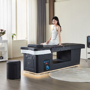 เก้าอี้สระผมสำหรับร้านเสริมสวยมืออาชีพ สีดำ พร้อมเตียงนวดแผนไทย มีไฟบำบัดน้ำ เตียงสปาผมแบบญี่ปุ่น - Product Image 3